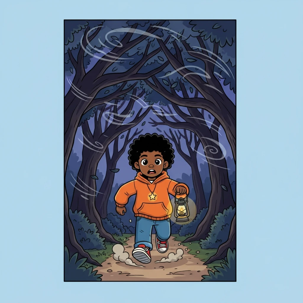 Tunde decided to take the back path home, a narrow trail behind the church that led to his street faster. Tall trees bent over it, their branches tangled like claws. The wind howled through the leaves, sounding almost like whispers. He ran faster, his sandals slapping the dusty ground.