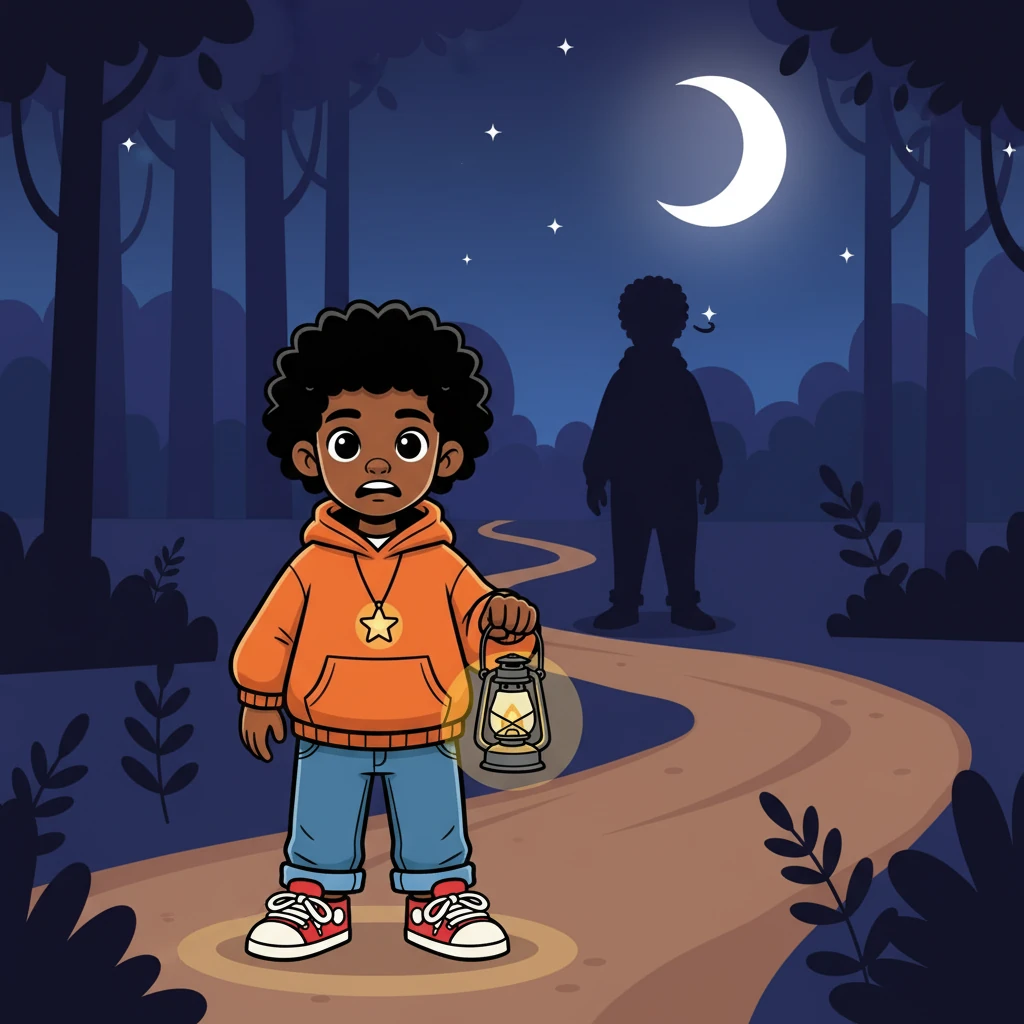 Up ahead, something moved. A dark figure stood near the bend in the path, still and silent. Tunde stopped dead in his tracks, frozen with fear. The figure turned its head slowly toward him. He couldn’t see its face—only the faint outline of a tall shape in the moonlight.