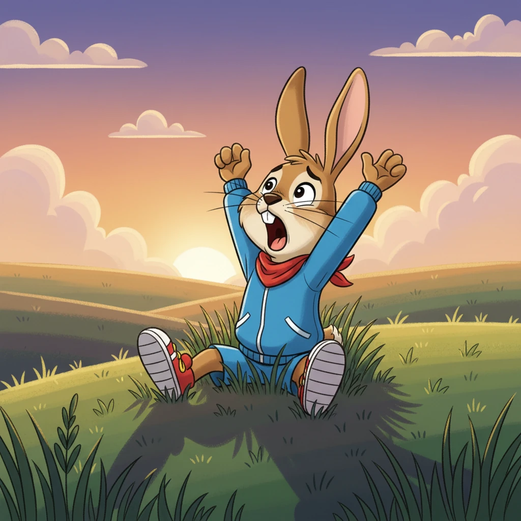 Hours passed. Herbert woke up with a start! He stretched and yawned, then looked around. 'Oh no!' he cried, realizing how much time he had wasted.
