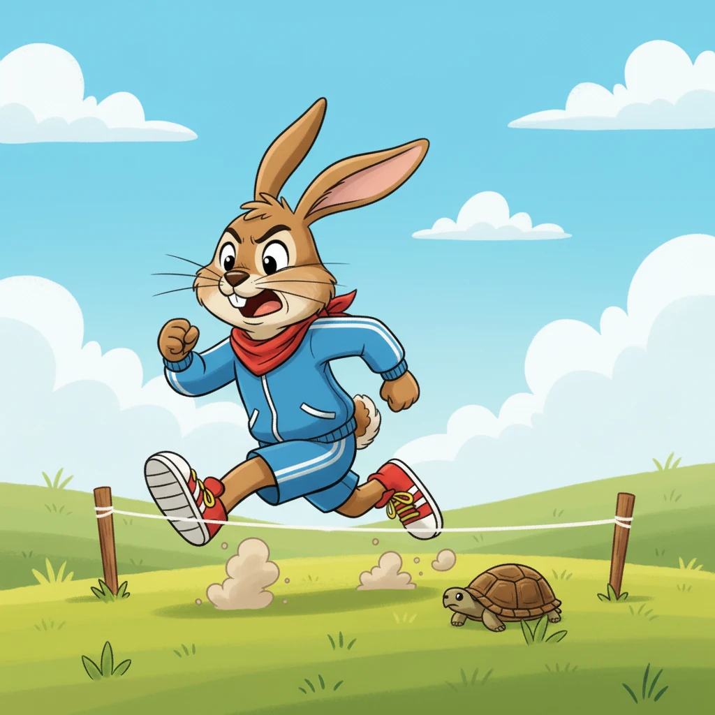 Herbert started to run as fast as his legs could carry him, but it was too late. As he neared the finish line, he saw a small, familiar shell.