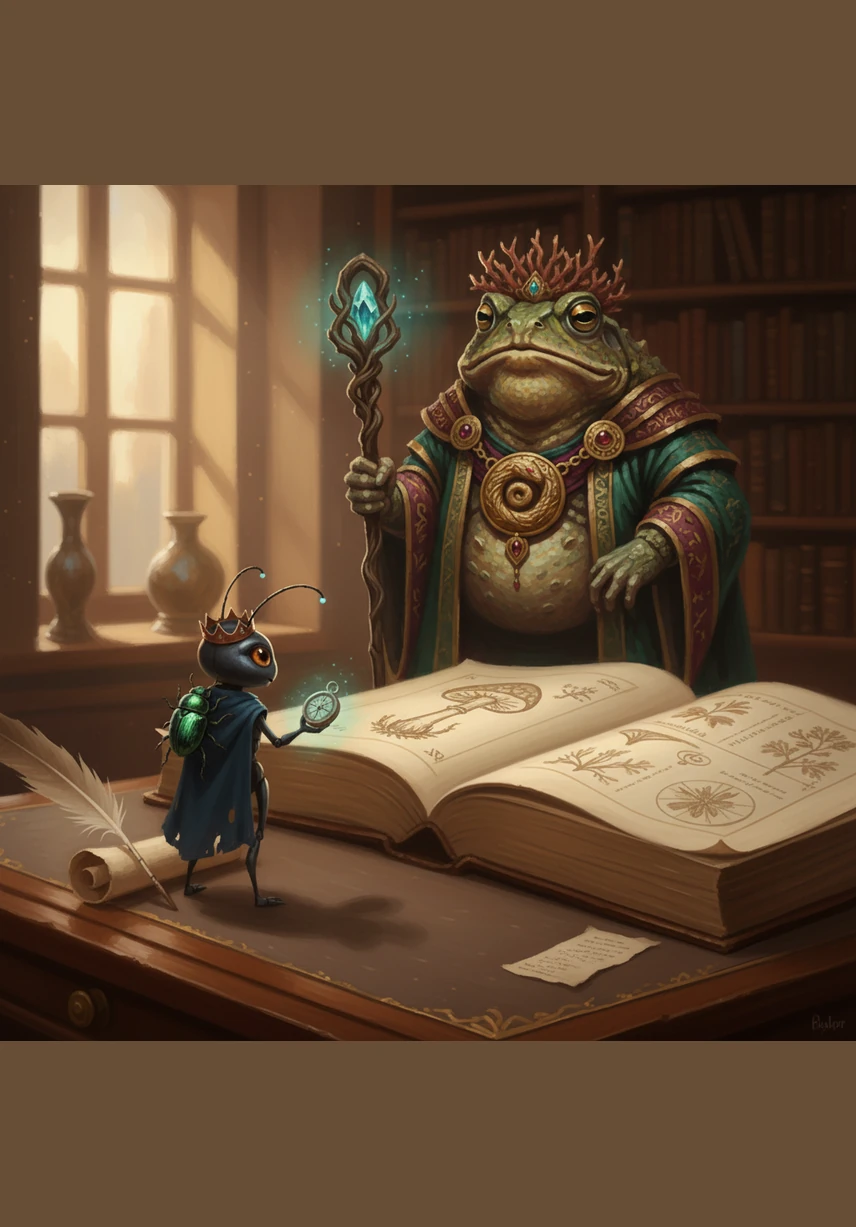 GretANT sought out the Ancient Toad by the drying creek, seeking wisdom on how to mend what had been broken. The toad spoke in a low rumble of the Great Cycle, explaining that a forest cannot breathe if its smallest inhabitants stop caring for the soil.