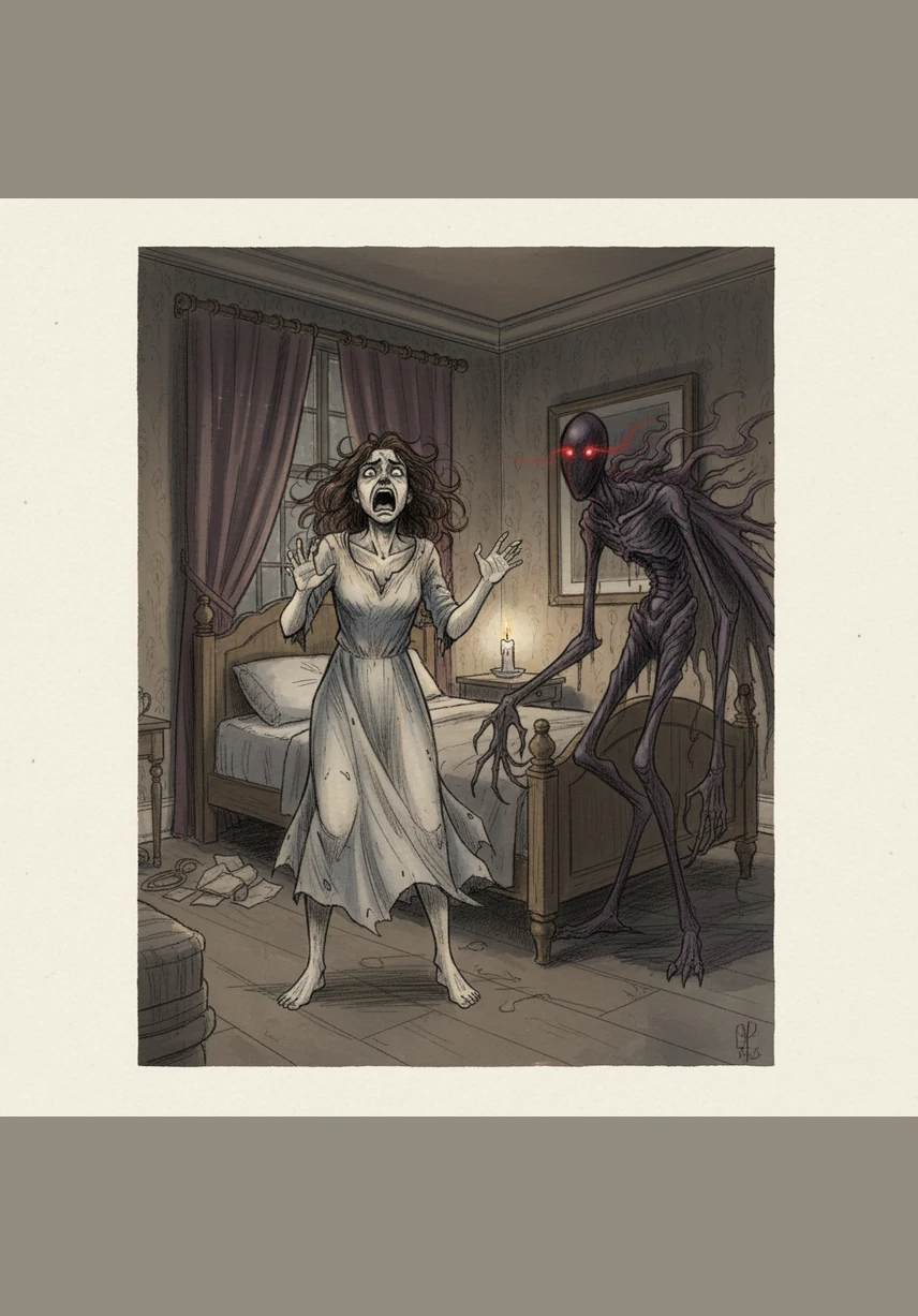 Back in her bedroom, Elara took another photo to test the flash. When the image cleared, the shadow had moved from the edge to the center of the doorway. It now had long, spindly fingers that seemed to be gripping the wooden frame, though the actual door remained perfectly still.