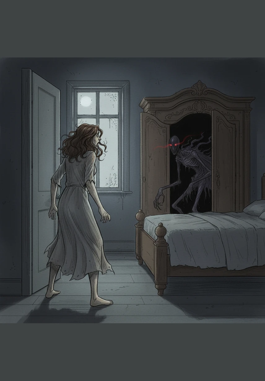 Panicked, Elara threw the camera into the kitchen trash can and covered it with scraps. An hour later, she walked into her bedroom to find the camera sitting perfectly upright on her pillow. A fresh, damp photo was already sticking out of the slot, showing the shadow standing at the foot of her bed.