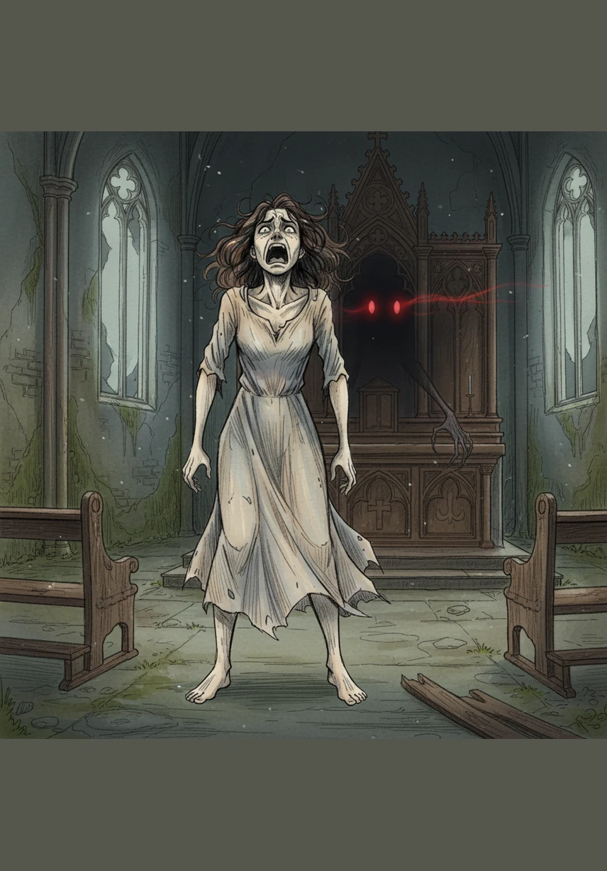 Elara locked herself in the bathroom, the only room with a heavy bolt. As she leaned against the door, a soft clicking sound echoed from the other side. A single photograph slid slowly under the door crack, showing the bathroom interior from a high angle, as if someone were watching her from the ceiling.