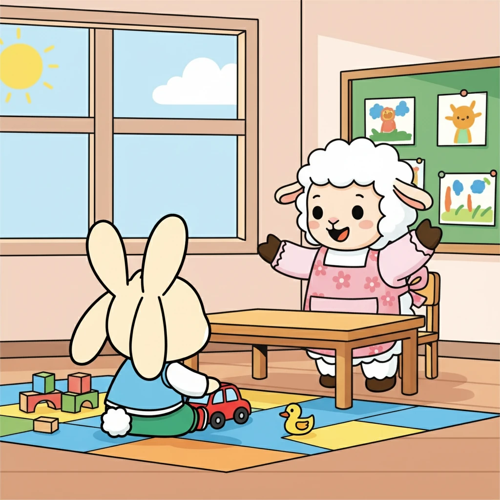 上幼儿园的时候，小耳朵也经常听不到羊老师讲课。羊老师讲得声情并茂，小耳朵却在玩着自己的玩具，对老师的话充耳不闻。