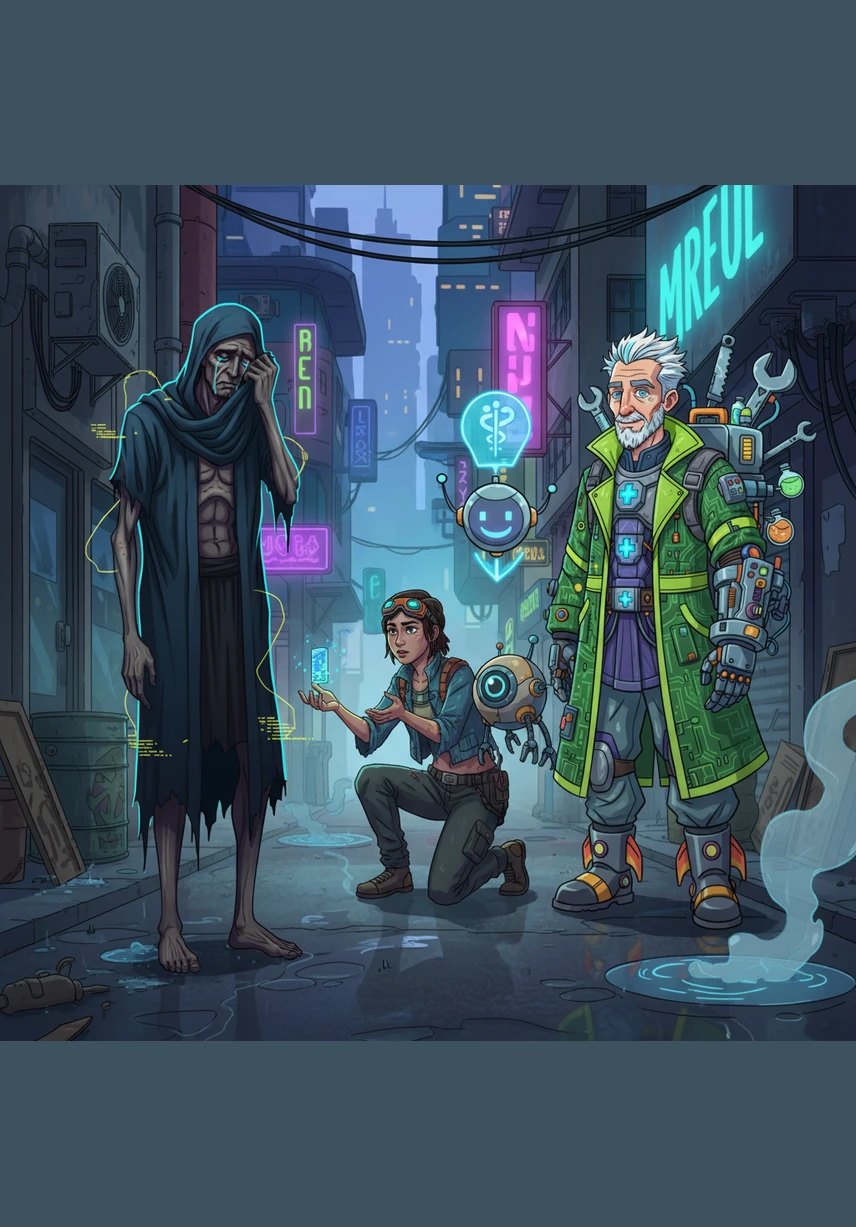 Salim accepted the gifts but refused to show any thanks; as the doctor reached out to take his pulse, Salim used his other hand to cover his face. He remained stubborn and silent, refusing to look upon the one who was helping him.