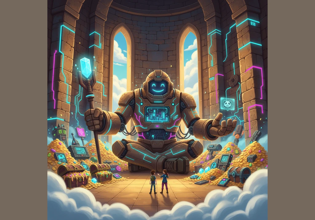 At the very top, Jack discovered a magnificent stone castle perched upon a solid, fluffy cloud. Inside the golden halls lived a mountain-sized giant w