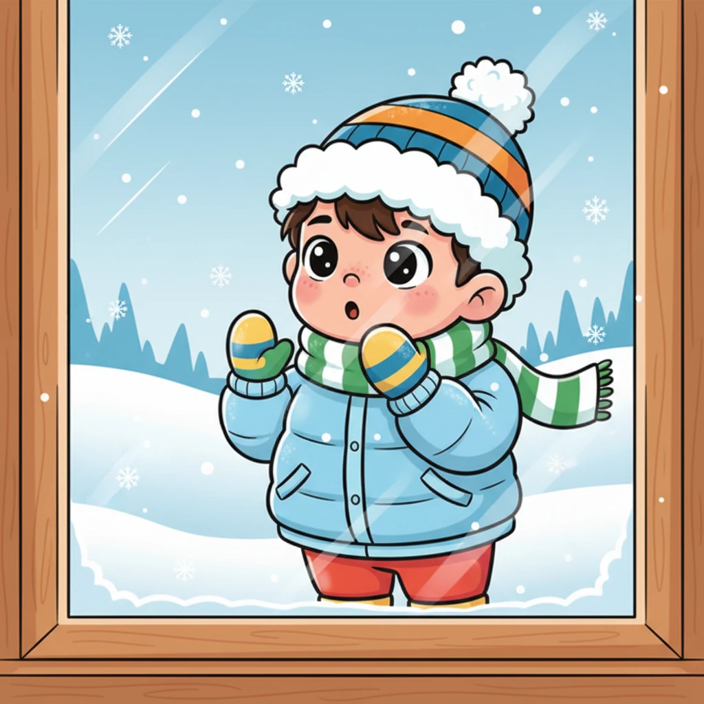 Қаңтар айы келді, жер бетін аппақ қар басты. Аязхан терезеден сыртқа қарап, көзін ашты. Айналаның бәрі ақ көрпе жамылғандай, әлем сиқырлы болып көрінді. Ол қардың ұсақ түйіршіктерінің билегенін тамашалады.