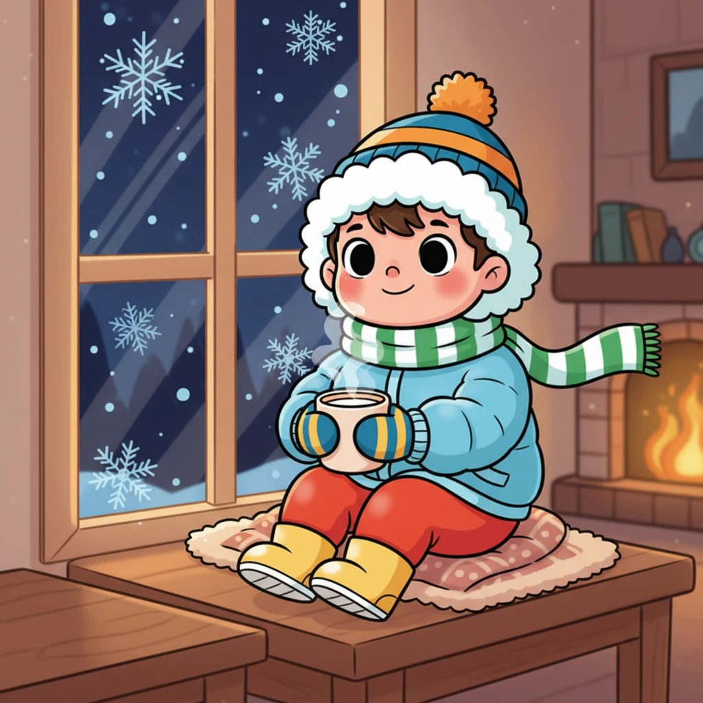 Кешкісін, Аязхан үйге оралып, жылы сүт ішіп, терезеден қардың жауғанын тамашалады. Оның беті қызарып, жүрегі жылы қысқы естеліктерге толы болды. Бұл оның ең әдемі қысқы күндерінің бірі болды.