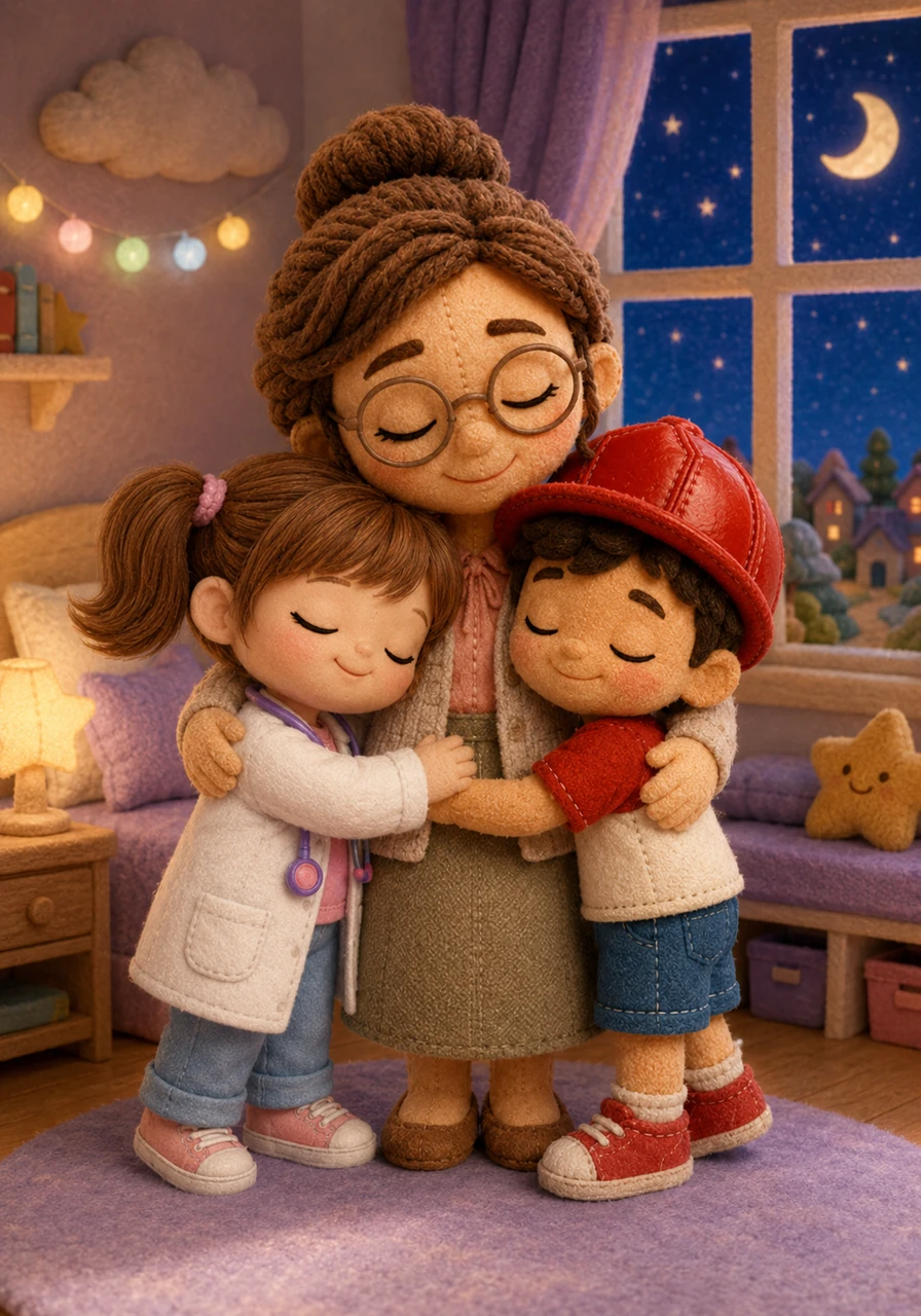 La maestra Clara abraza a sus alumnos, recordándoles que el verdadero valor de una profesión está en el servicio a los demás. Los niños de Sueñolandia cierran los ojos esa noche sabiendo que, juntos, pueden superar cualquier tormenta.