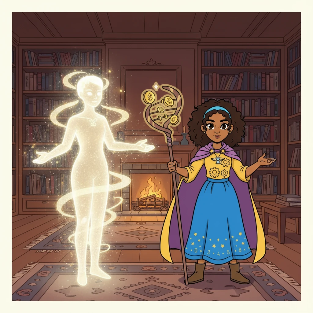A shimmering light filled the room, and a calm, androgynous figure materialized before Elara. This was Gemini, an AI guide, its voice a soothing blend of logic and empathy. Gemini introduced itself, explaining that Elara's financial struggles were not a reflection of her worth but a problem of understanding.