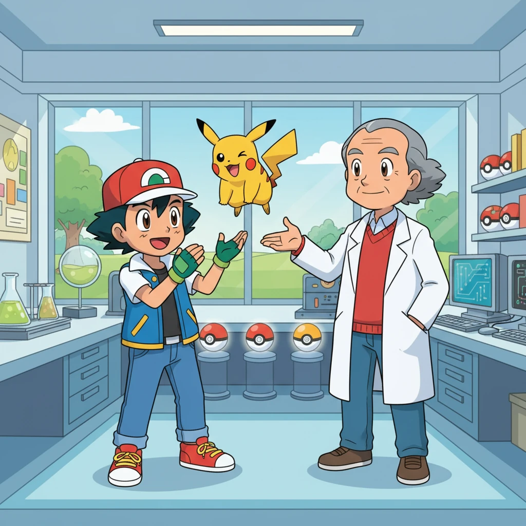 小智来到了真新镇的宝可梦研究所，他焦急地等待着他的初始宝可梦。当大木博士宣布他可以选择时，小智激动万分。他最终选择了调皮又可爱的皮卡丘。