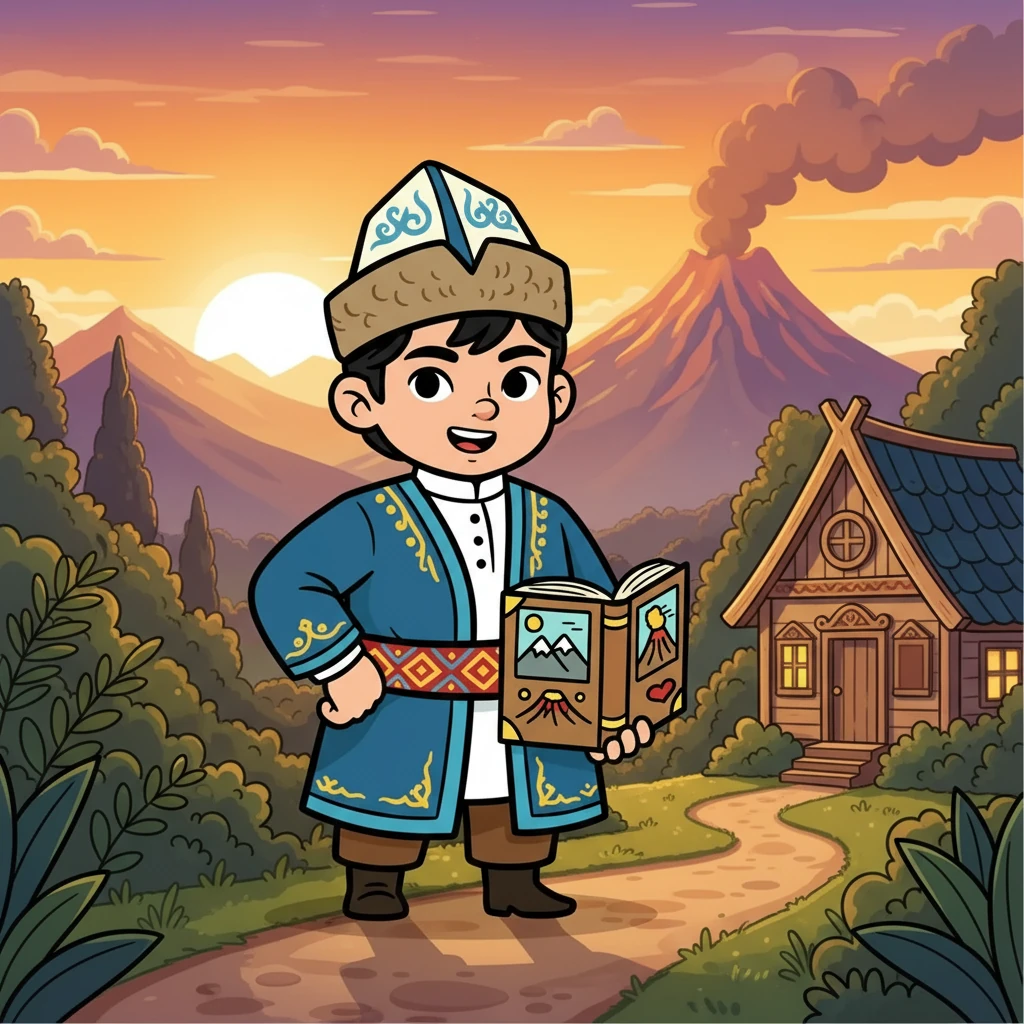 Күн батқанда, Самат үйіне оралды. Ол жанартауды көргенін, оның құпияларын білгенін мақтан тұтты. Самат геологияны одан әрі зерттеуге бел буды.