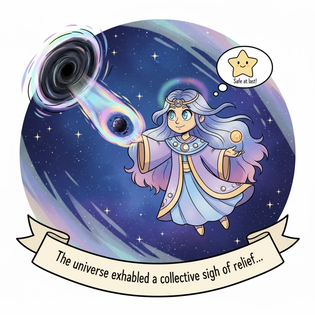 With a magnificent burst of creation energy, Aetheria enveloped the Hollow Eye, compressing its chaotic essence into a tiny, contained sphere. She the