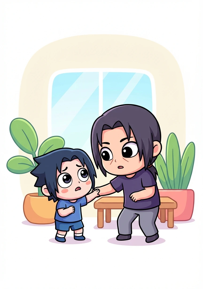 Sasuke, confundido por el comportamiento de su hermano, siente una extraña atracción y a la vez temor ante la mirada intensa de Itachi.