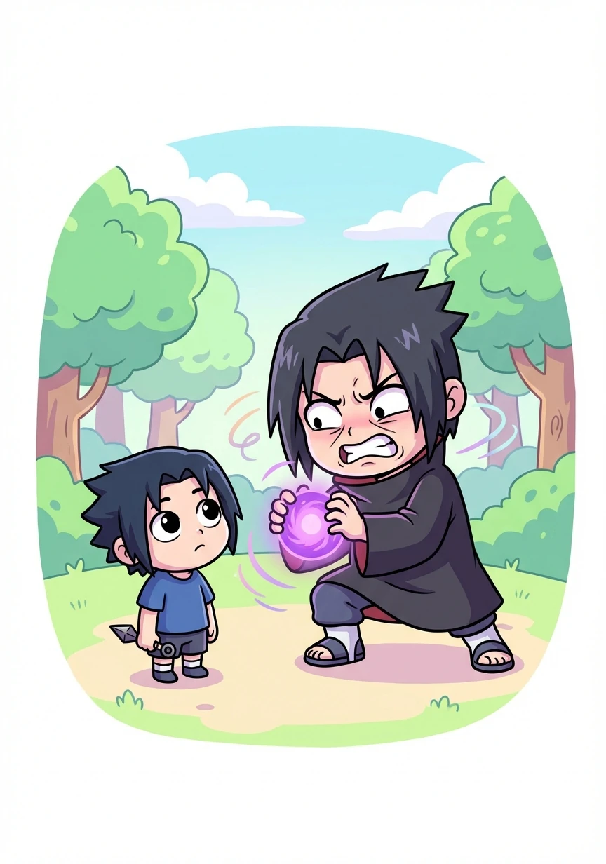 Itachi lucha contra sus instintos, intentando proteger a Sasuke de su propio deseo. El dolor de la contención es casi insoportable.