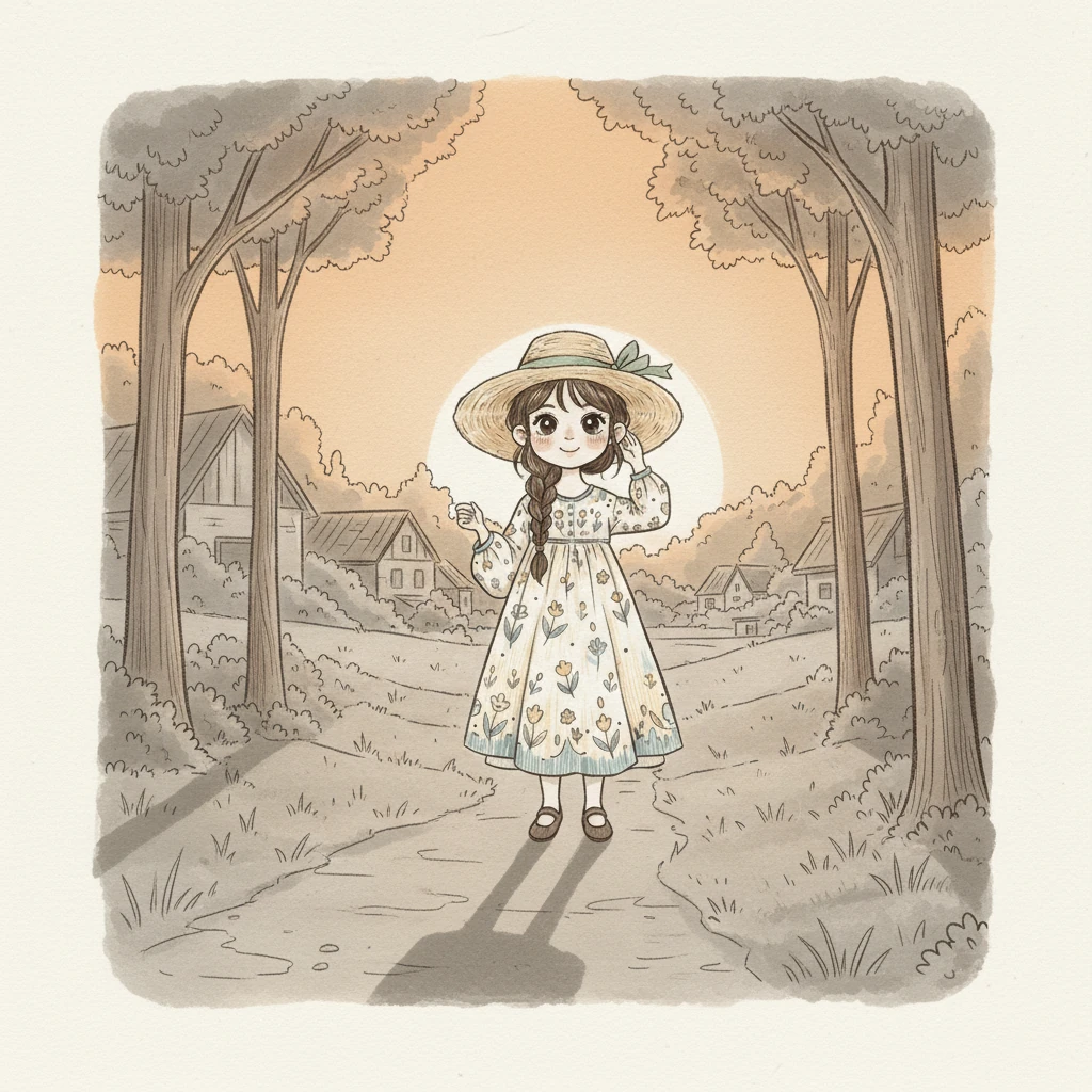 Laras yang bersemangat sering menjelajahi pinggiran desa saat senja tiba, mencari keajaiban kecil. Cahaya jingga matahari terbenam menyinari pepohonan, menciptakan bayangan panjang yang menari. Dia suka mendengarkan suara jangkrik dan merasakan angin lembut membelai pipinya.