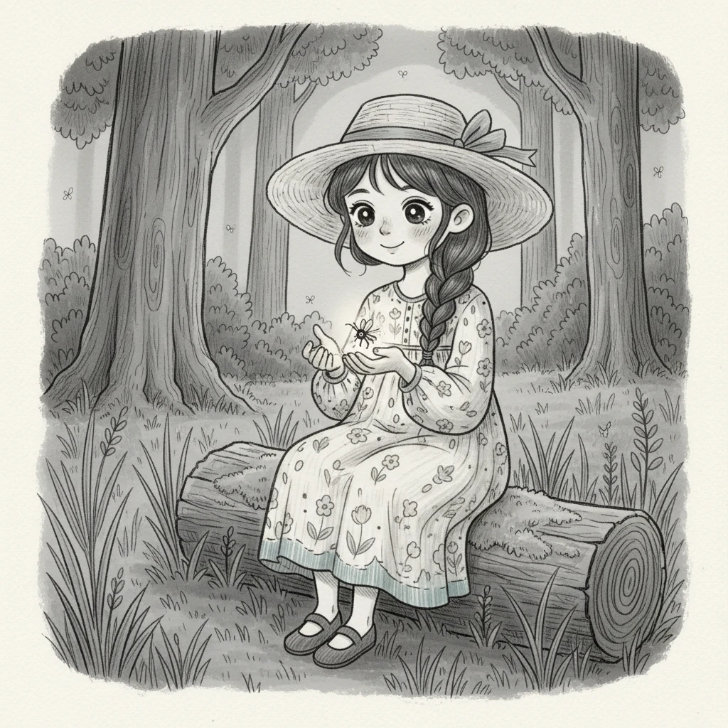 Dengan lembut, Laras meraup kunang-kunang itu ke dalam telapak tangannya yang terbuka. Kehangatan tangannya seolah memberi sedikit kekuatan baru pada serangga kecil itu. Kunang-kunang itu berkedip sekali, seolah berterima kasih.