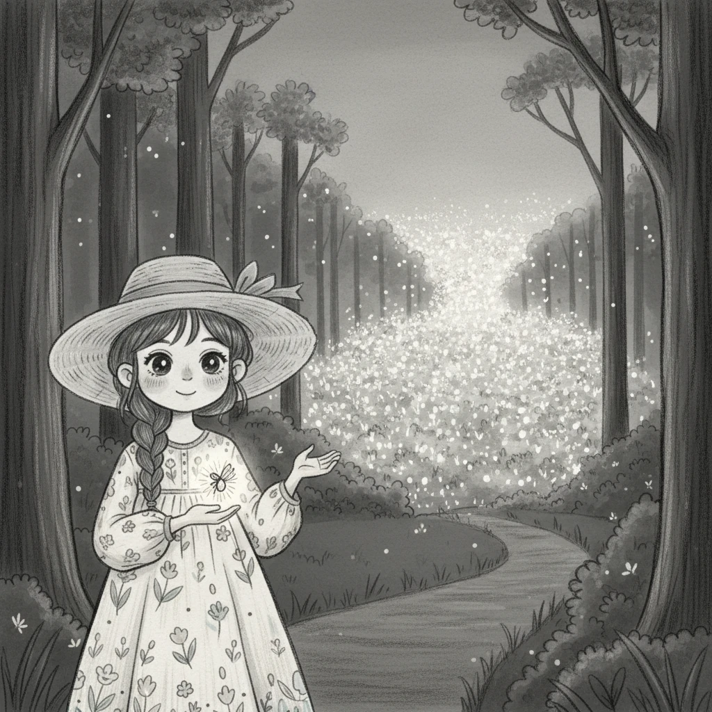 Hati Laras tergerak oleh pemandangan itu. Dia tahu bahwa kunang-kunang kecil ini pasti merindukan keluarganya. Ia memutuskan untuk membantu kunang-kunang itu kembali ke rumahnya, ke lautan cahaya di hutan.