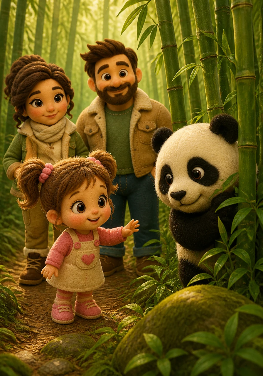In a lush green forest in the Far East, Lina met a gentle panda hiding among the tall, swaying stalks of bamboo. By approaching slowly and quietly, she learned that animals respond to love and that a peaceful spirit creates the best friendships.
