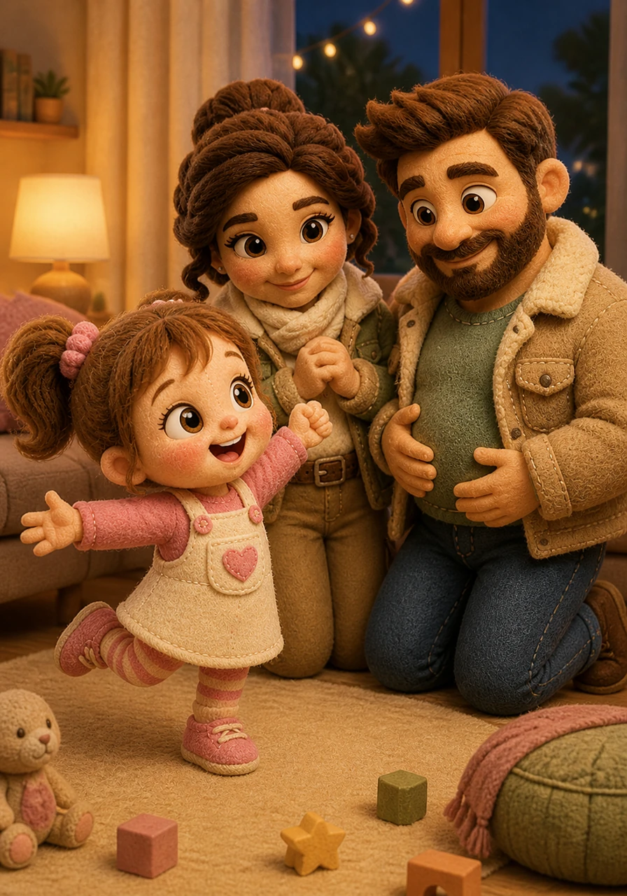 One cozy evening, Duygu and Atakan shared a wonderful secret that made Lina’s heart jump with pure excitement: she was going to be a big sister. Lina cheered and danced, promising to teach her new sibling everything she knew about the world.