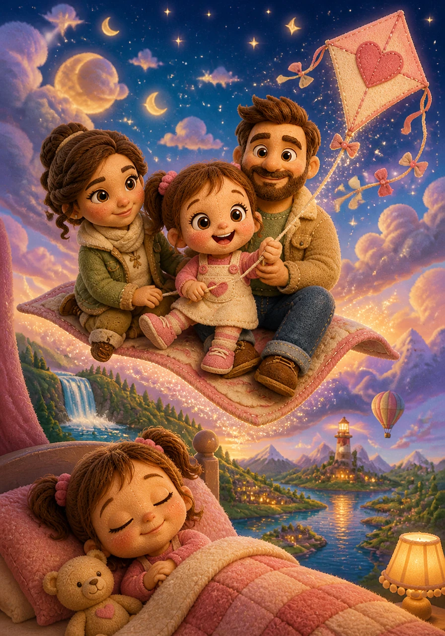 As Lina fell asleep that night, she dreamed of flying her magic kite with her little sibling by her side. She realized that while the world is full of wonders, the most beautiful and adventurous place of all is right there with her family.