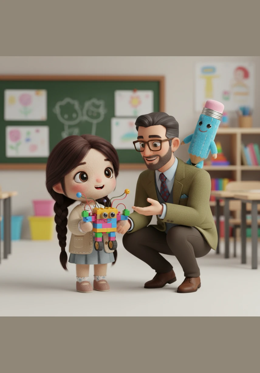Another child excitedly describes their love for building robots and asks if that counts as beauty too. Mavi smiles, telling them that any idea born from curiosity is a beautiful thing.