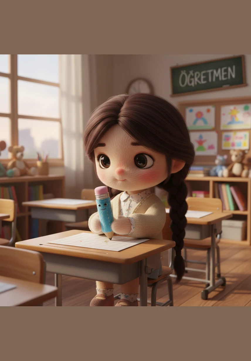 The teacher asks the class if they should use their eyes, their hearts, or their minds to find beauty. The room falls silent as the students look deep within themselves to find the answer.