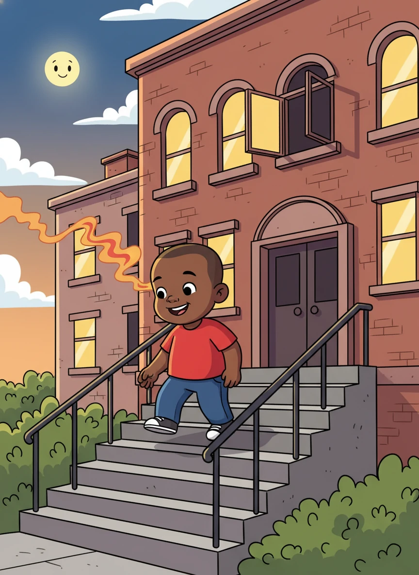 Finally, he arrived at his apartment building, the familiar steps welcoming him. He could smell dinner cooking, and his heart filled with warmth. Home was a place of love and comfort.
