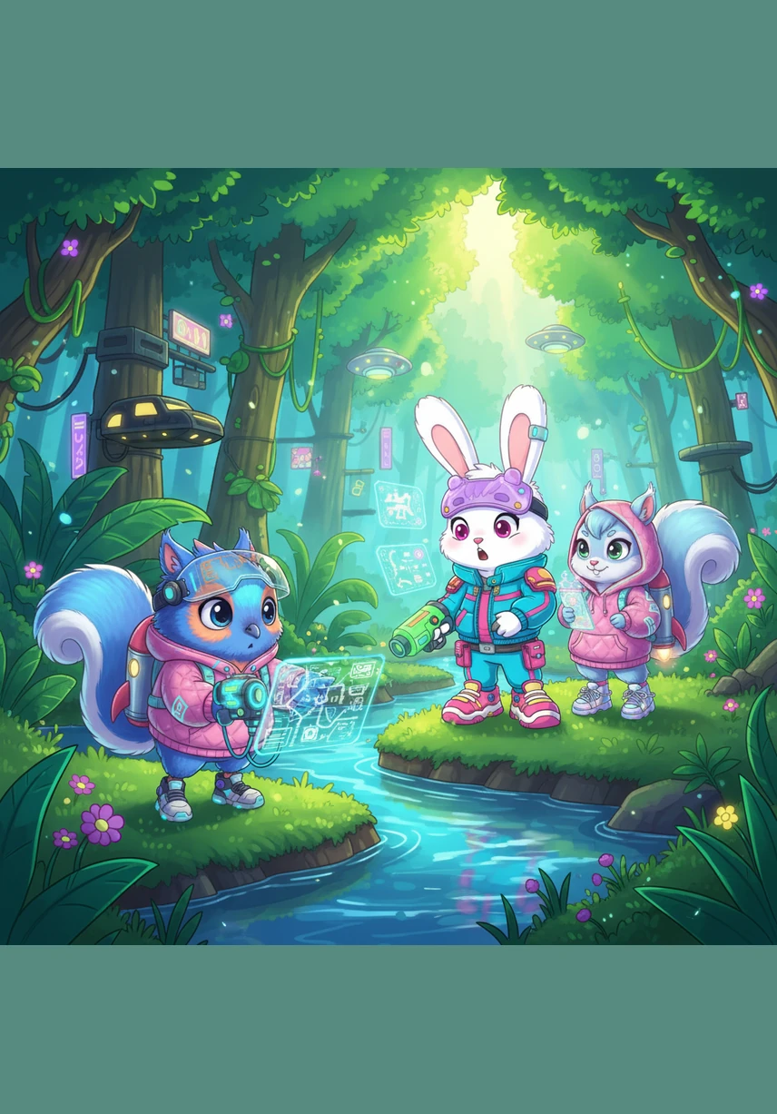 Un día muy soleado, Lilo camina por el bosque verde y encuentra una canasta llena de manzanas rojas y brillantes bajo un árbol. Las manzanas se ven tan deliciosas que Lilo salta de alegría al pensar en el gran banquete que tendrá.