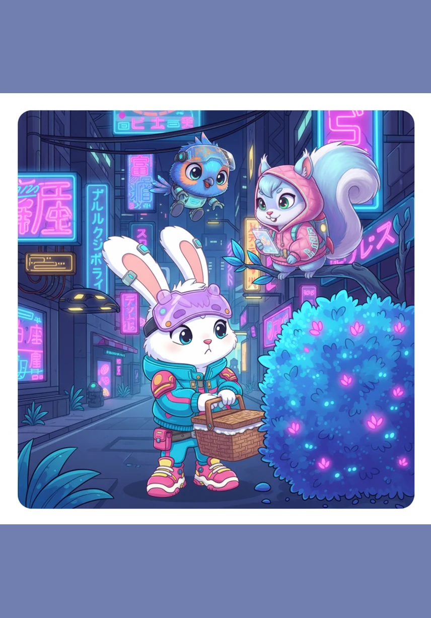 Poco después, el pajarito Pipo baja volando desde una rama y se posa cerca de los pies de Lilo esperando recibir un trocito. Lilo se siente un poco incómodo y decide esconder la canasta detrás de un arbusto para que nadie más la vea.