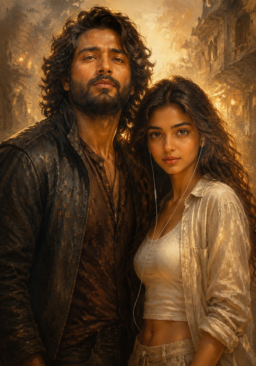 The final frame captures them looking directly into the camera with intense, magnetic expressions, perfectly framed for a hit YouTube music video thumbnail. The bold, stylized typography of Mahiya Ve glows faintly around them, symbolizing their eternal harmony.