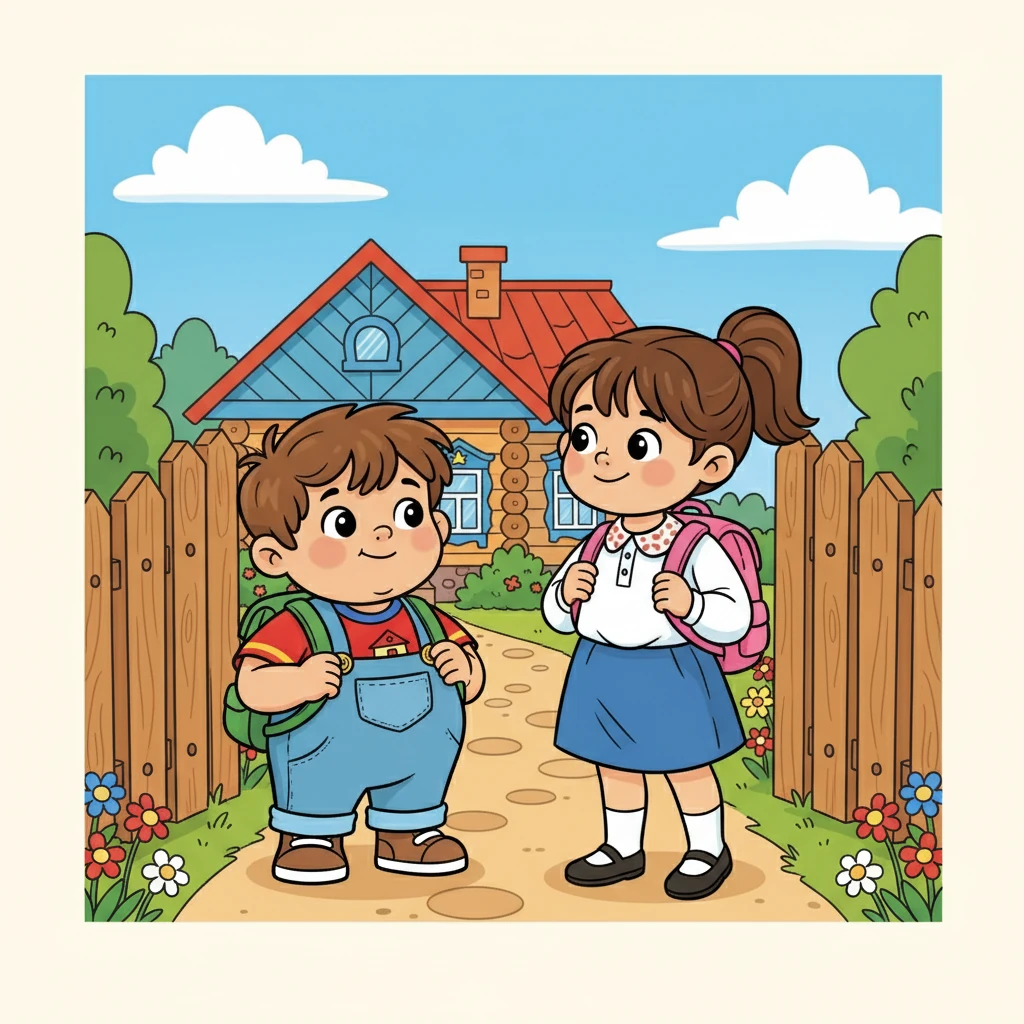 После завтрака Миша и Аня собирались в школу. Аня училась в пятом классе, а Миша – во втором. Они вместе вышли из дома, улыбаясь друг другу.