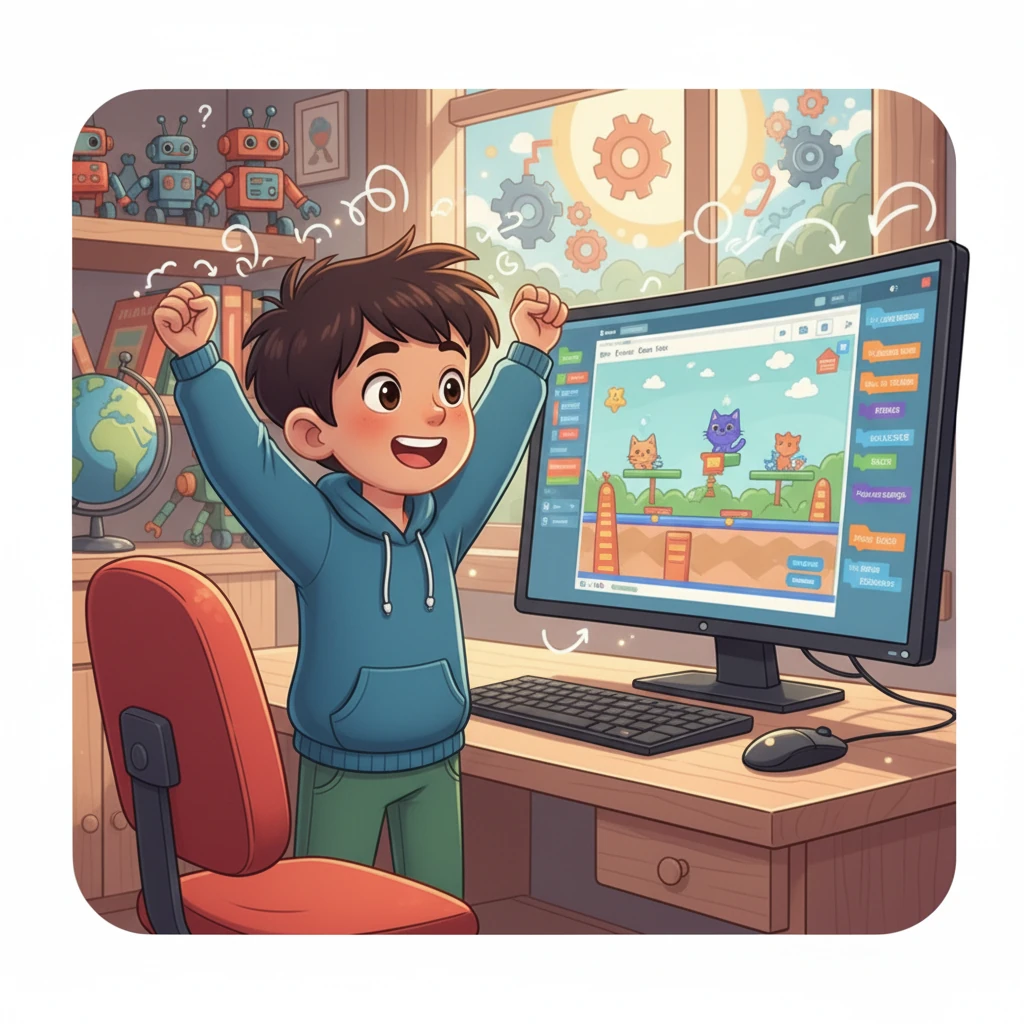 Арман өзінің жұмысының нәтижесіне қуанды. Ол Scratch бағдарламасын жақсы меңгерді және бағдарламалаудың қызығын сезінді. Арман әрі қарай да осы бағытта білімін жетілдіре бермекке бел буды.