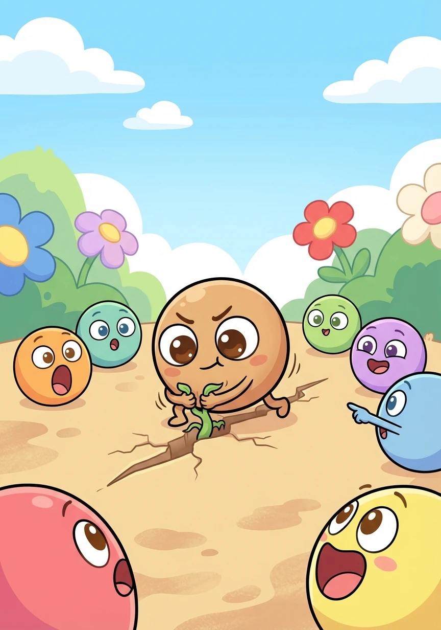 Seeing Pip's resilience, the other seeds were amazed. They realized that Pip's dream wasn't so silly after all.