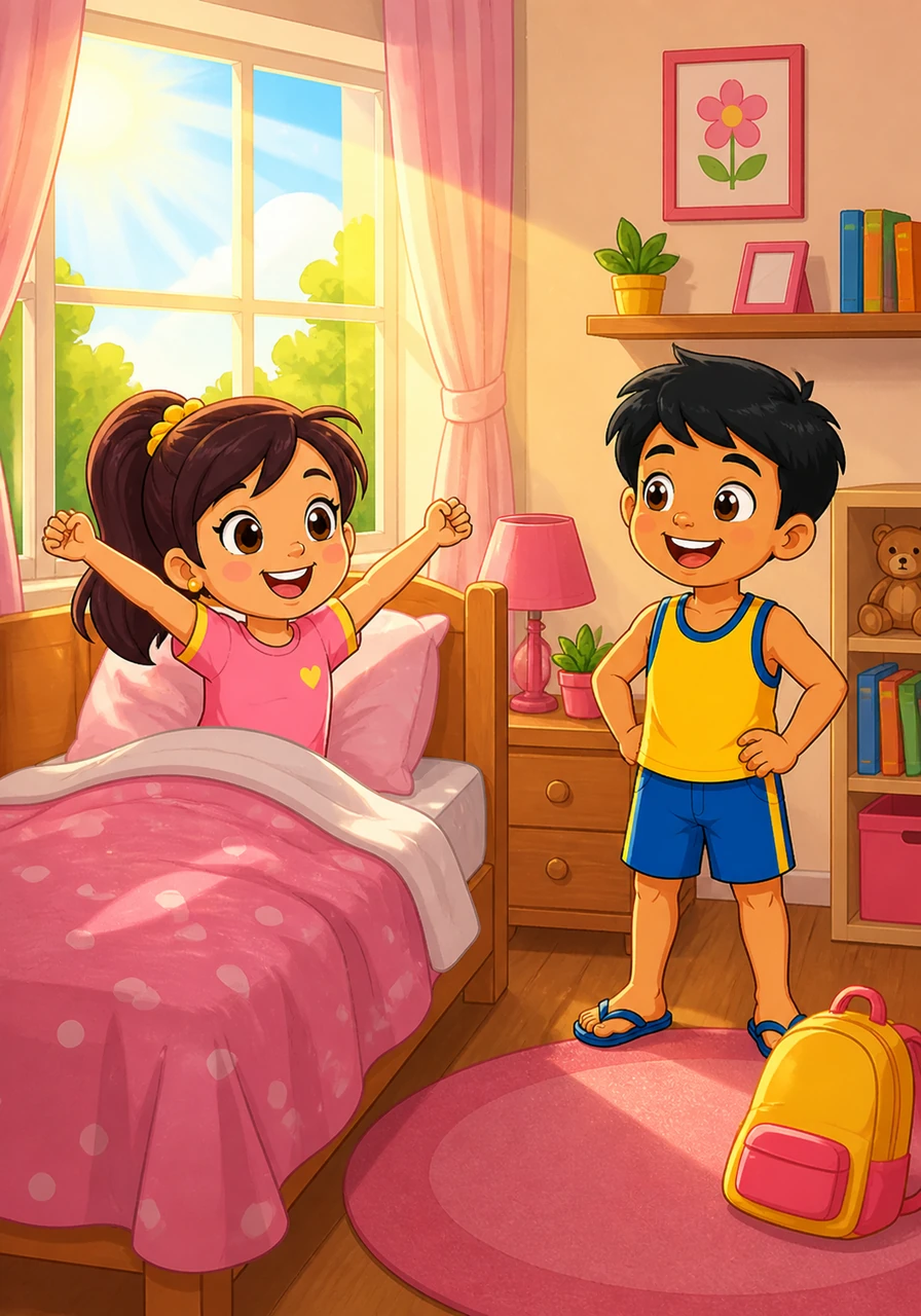 Masayang nagising si Mia isang umaga ng Sabado habang pumapasok ang mainit na sinag ng araw sa kanyang bintana. May ngiti sa kanyang mga labi dahil alam niyang magiging produktibo at masaya ang kanyang araw.
