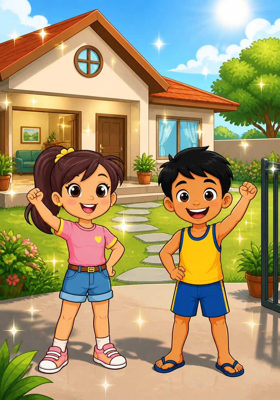 Nang matapos ang lahat ng kanilang mga gawain, nagniningning sa kalinisan ang buong bahay at ang malawak na bakuran. Nakaramdam ng malaking kagaanan ng loob ang magkapatid dahil sa bunga ng kanilang pagtitiyaga at pagkakaisa.