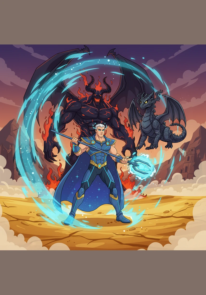 As the demon armies swarm the golden plains, Aetherion stands alone against the tide, his aura expanding like a supernova. He teleports across the battlefield in the blink of an eye, leaving behind trails of ice and scorched earth as his System announces his ascension to Rank 15.