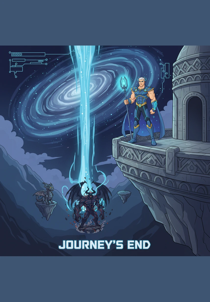 Peace returns to the land as Aetherion stands on the balcony of his floating castle, watching the sunset over a united kingdom of elves, dwarfs, and humans. His System notifies him of his final ascension to Rank 20, marking him as the first being in history to master the cosmic powers of the universe.