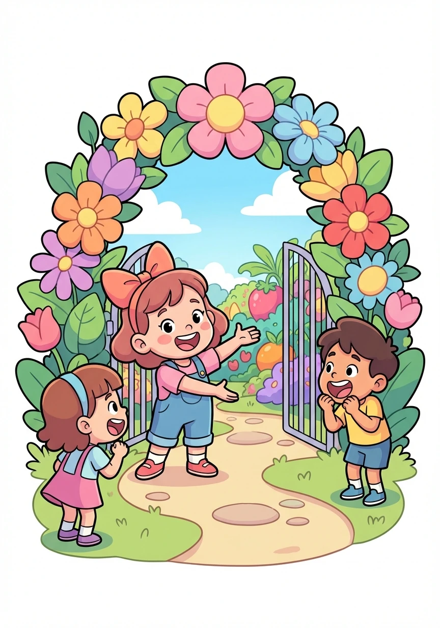 Rosie, determined to save her beloved garden, decided to share its magic with the world. She invited her friends from the village to visit, promising them an adventure they would never forget.