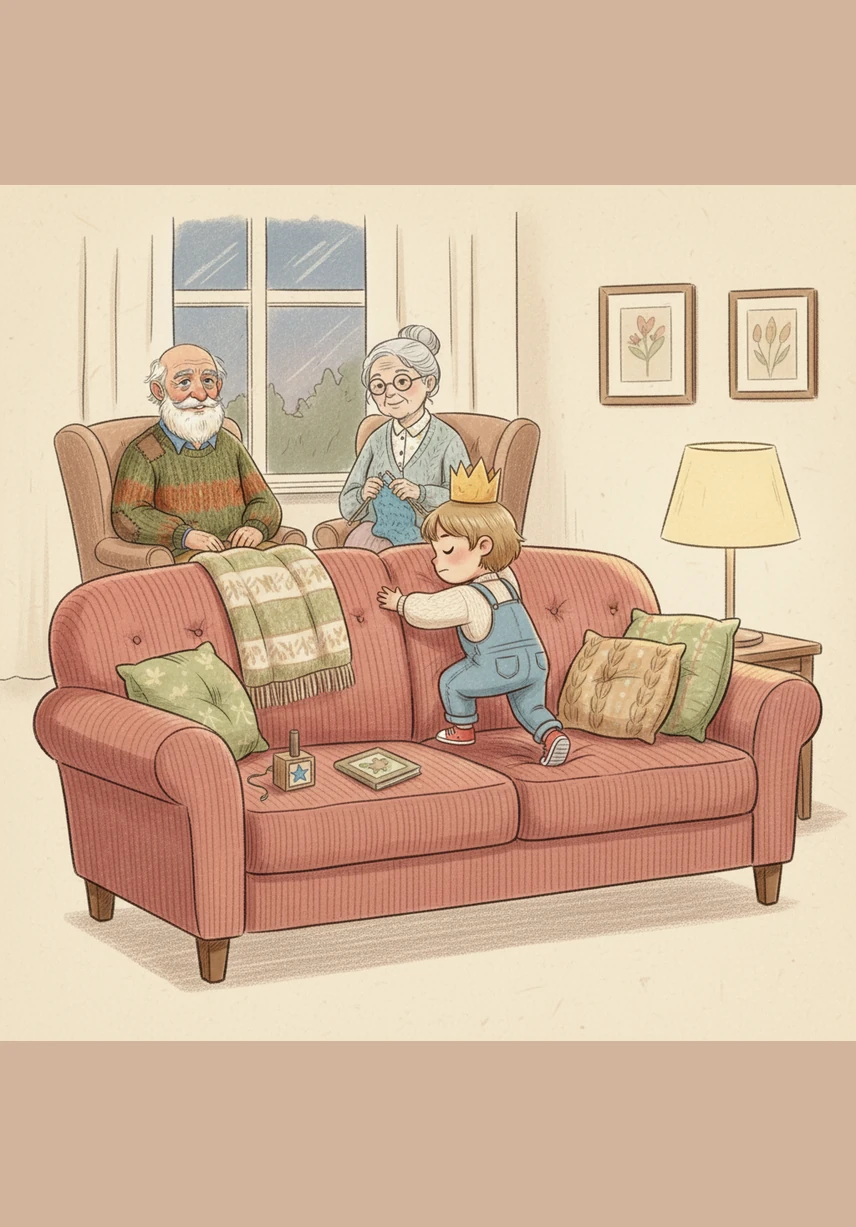 After swinging high toward the clouds, you will start to feel a little bit sleepy and want to snuggle under the softest patchwork quilt. You will climb onto the big sofa and pull the blankets up to your chin.