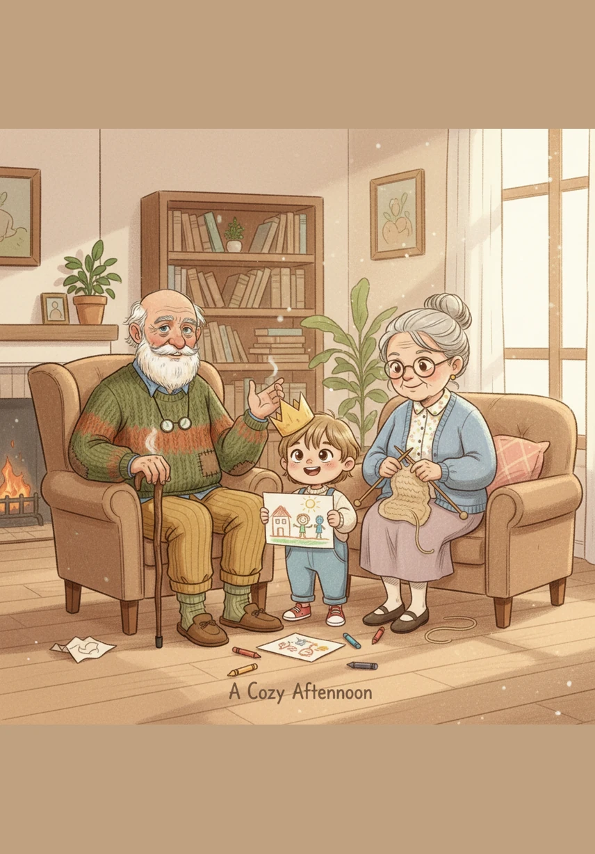 As you tuck in for a cozy nap, Grandpa will start to hum a quiet lullaby that makes you feel safe and loved. The house will grow quiet as the afternoon sun dances across the floorboards.