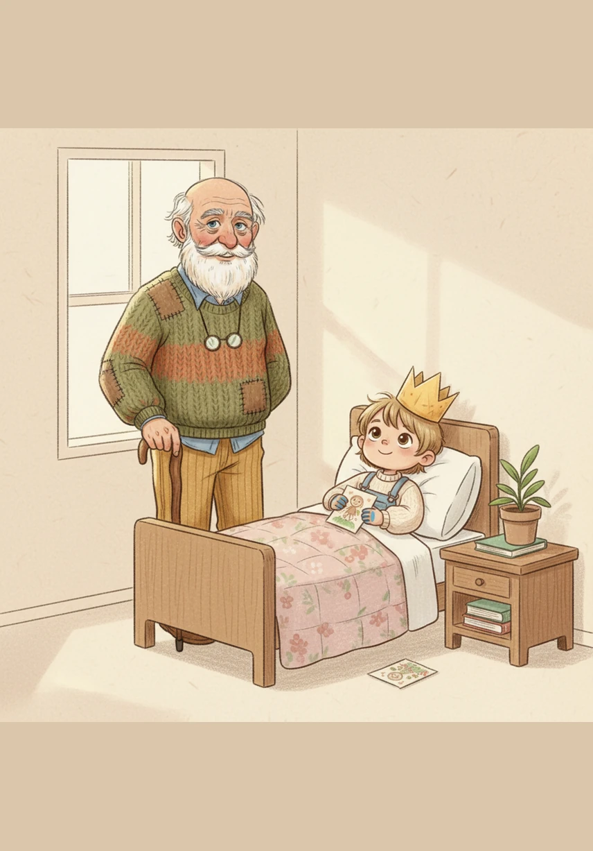 When you wake up from your nap and see Grandpa sitting there waiting for you, chances are you will want to reach out your arms. And if you reach out your arms, you will want to give him another big hug.