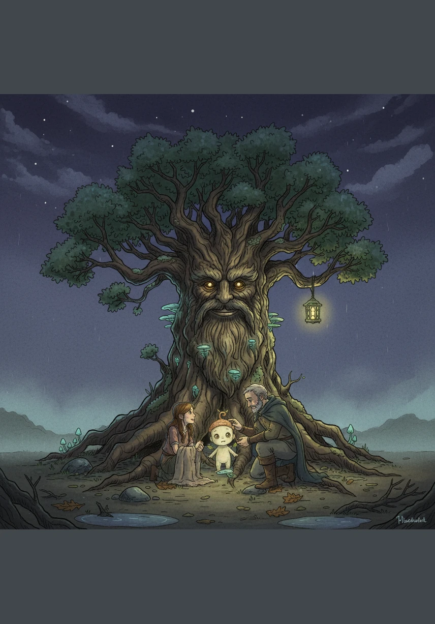 When the storm passed, a bright red ladybug landed on Pip’s stem to dry her wings in the damp air. Pip realized that if he were a giant tree, he might have missed the chance to be a sanctuary for such a tiny, beautiful friend.