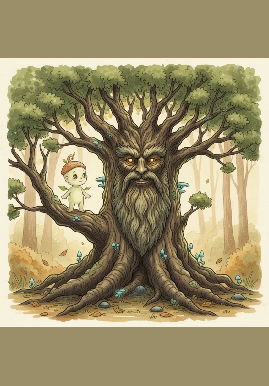 Pip looked up at Barnaby and smiled, finally understanding that growing up is a long, wonderful adventure. He was happy to be a small sapling today, knowing that one day he would have his own stories to tell the wind.