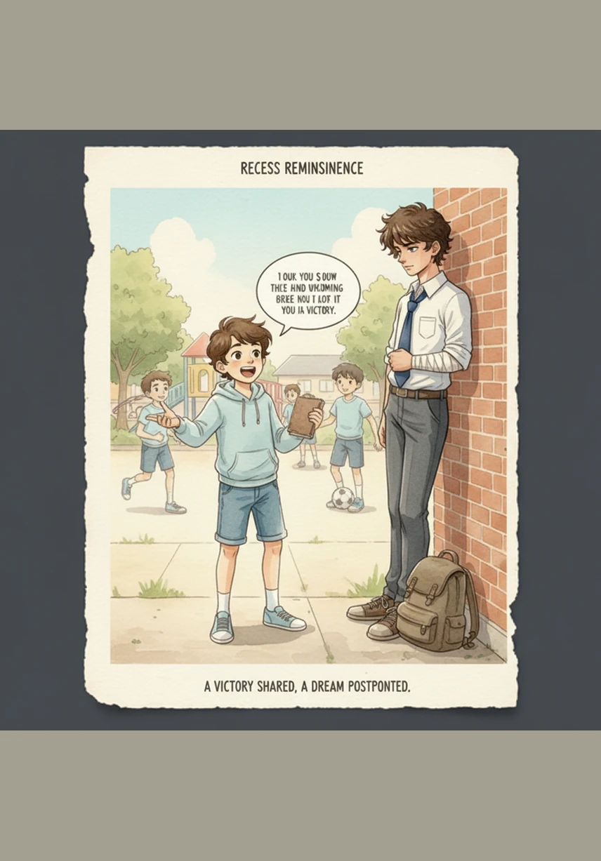 During recess, Marcus’s best friend Diego talked animatedly about their upcoming victory, gesturing wildly with his hands. Marcus tried to smile, but the thought of the undefeated Riverside Raiders made his heart race with worry.