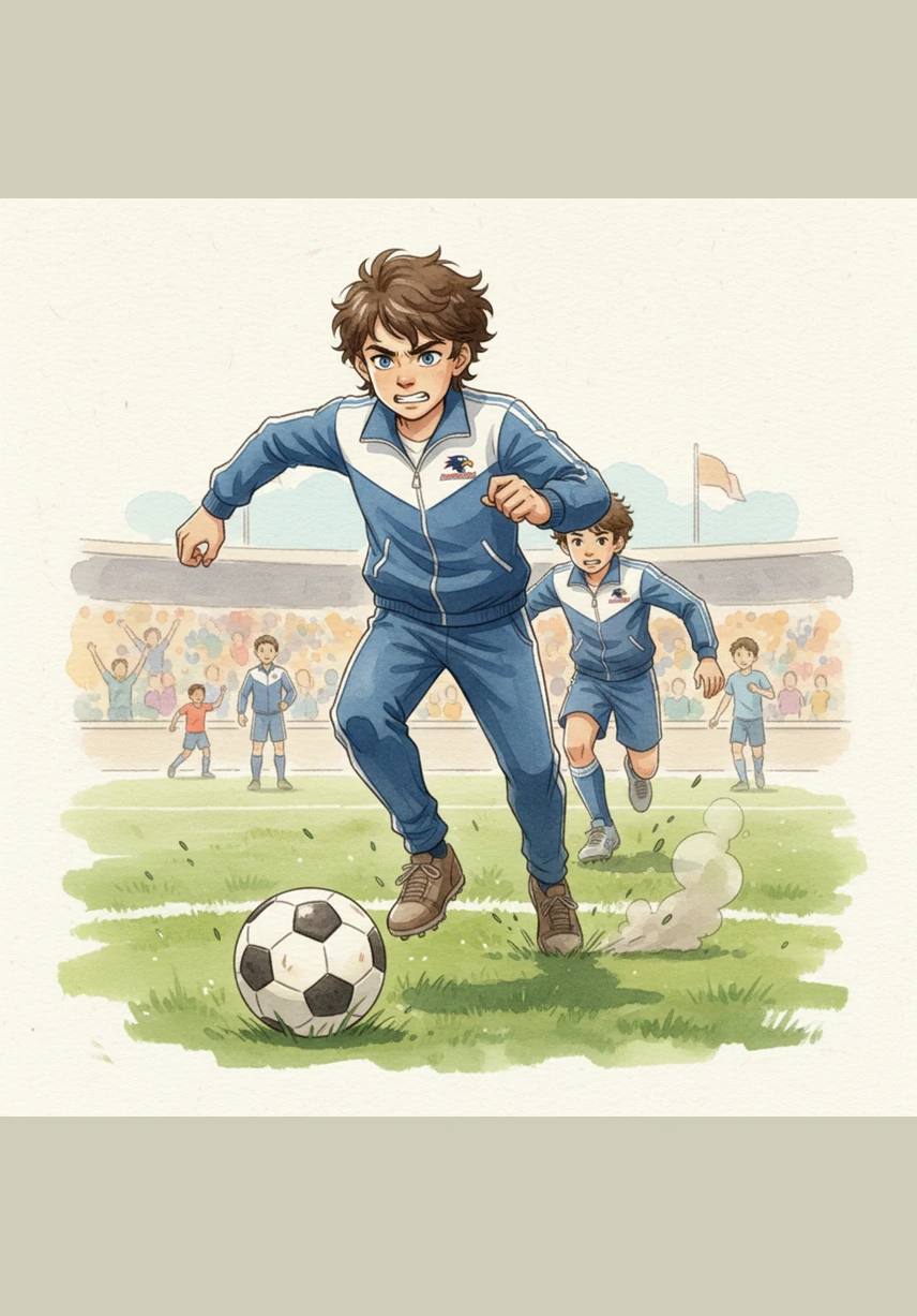 The game started fast and loud, with the Raiders scoring two quick goals that left the Eastside Eagles feeling defeated. Marcus chased the ball across the muddy field, feeling like his team was falling further and further behind.