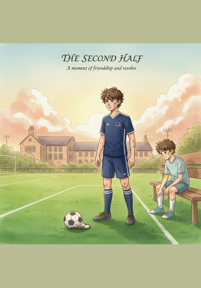 Taking a deep breath, Marcus stepped back onto the pitch for the second half with a newfound sense of determination. He stopped worrying about the score and focused entirely on the movement of the ball and his teammates.