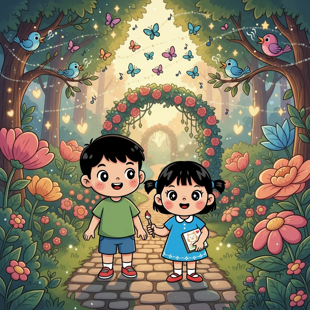 小明得知了小雨发现秘密花园的事情。他们一起走进花园，开始探索。花园里有会唱歌的鸟儿，还有会跳舞的蝴蝶，一切都充满了神奇。