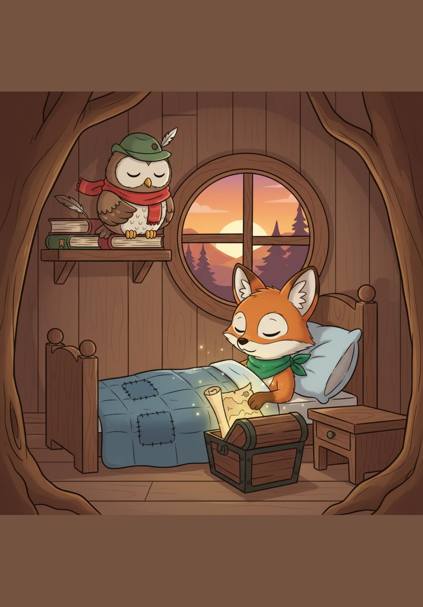 As the sun began to set, Oliver returned home and tucked the glowing map safely back into its chest. He climbed into his cozy bed, closing his eyes and dreaming of his next big adventure in the world outside.